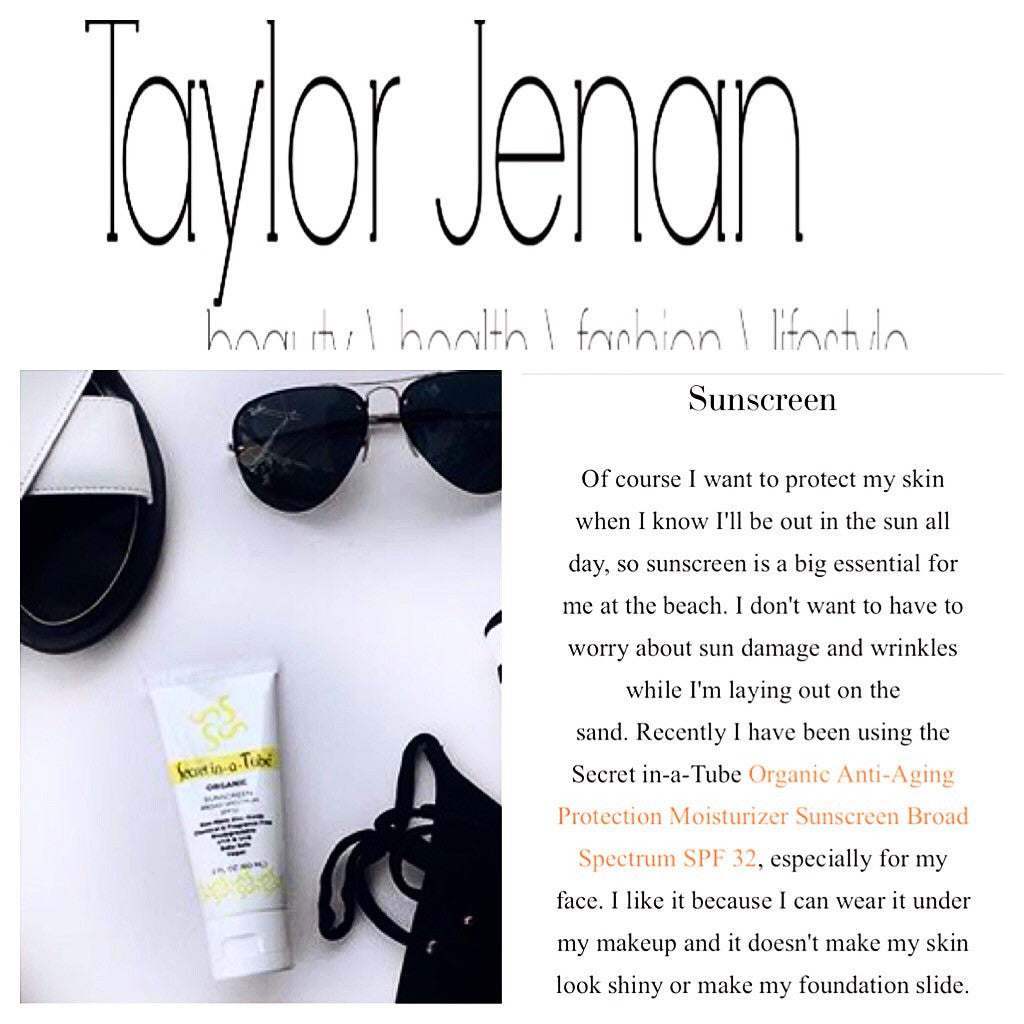 Taylor Jenan Shares Her Favorite Organic Sunscreen from Secret in-a-Tube!
