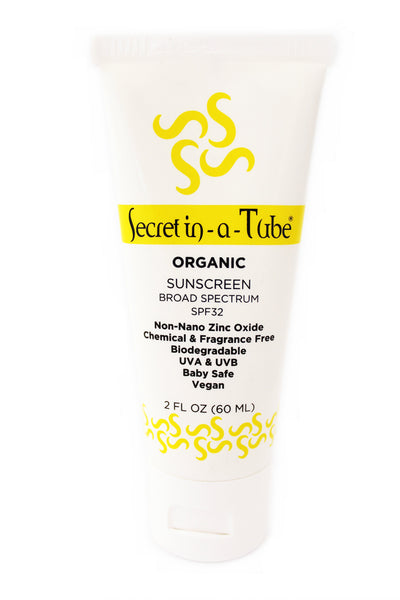 Secret in-a-Tube Organic Anti-Aging Protection Moisturizer Sunscreen Broad Spectrum SPF 32  UVA & UVB